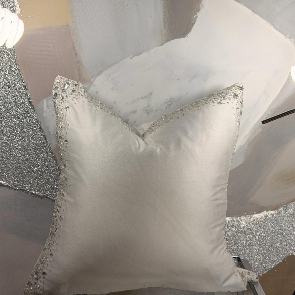 Elegant Silver Throw Pillow
